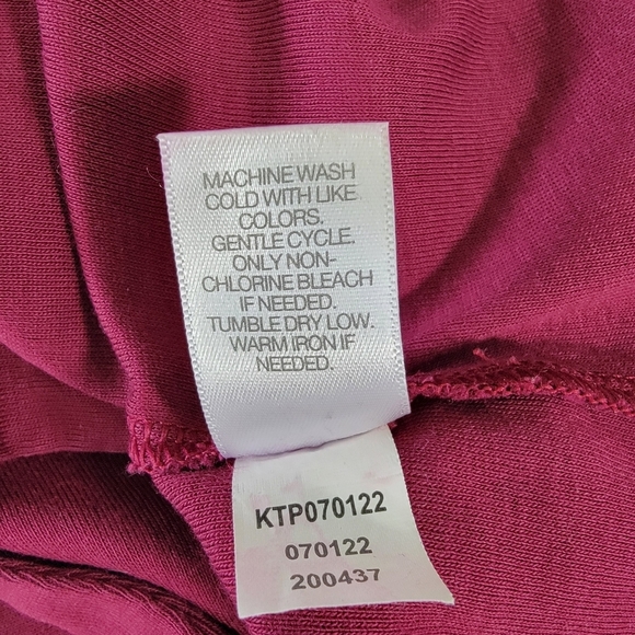 J Jill Perfect Pima 100% Pima Cotton Burgandy V Neck Tunic Top Size Small - Picture 7 of 9